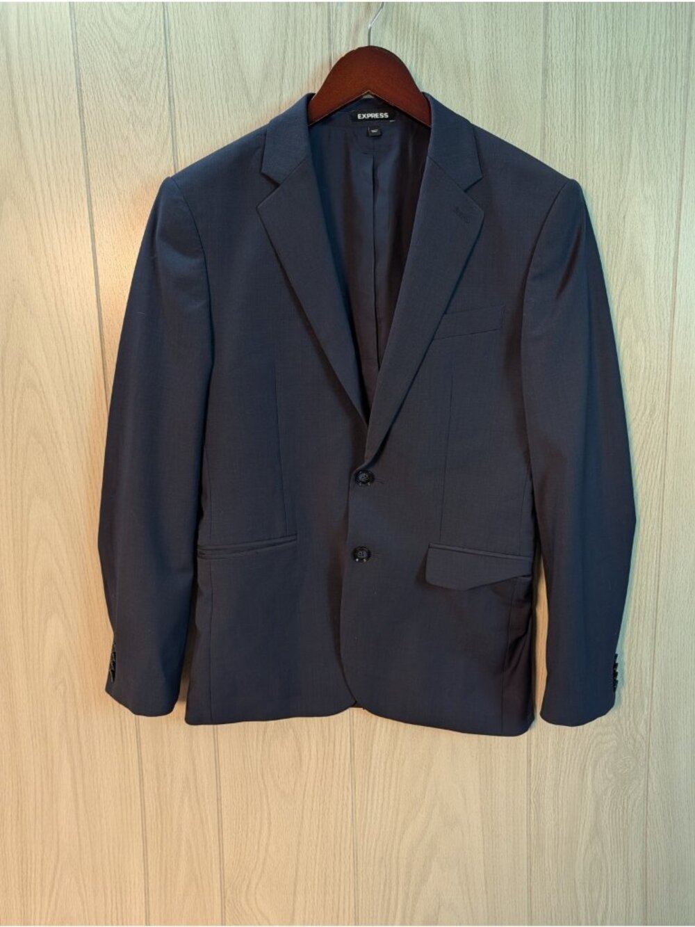 Express Blazer Mens 36S Dark Navy Extra Slim Fit Sport Coat Stretch 2 Button